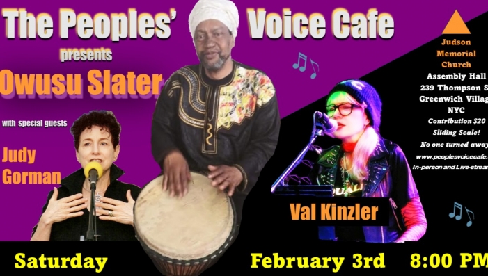 Owusu Slater + Judy Gorman + Val Kinzler (LIVESTREAM)