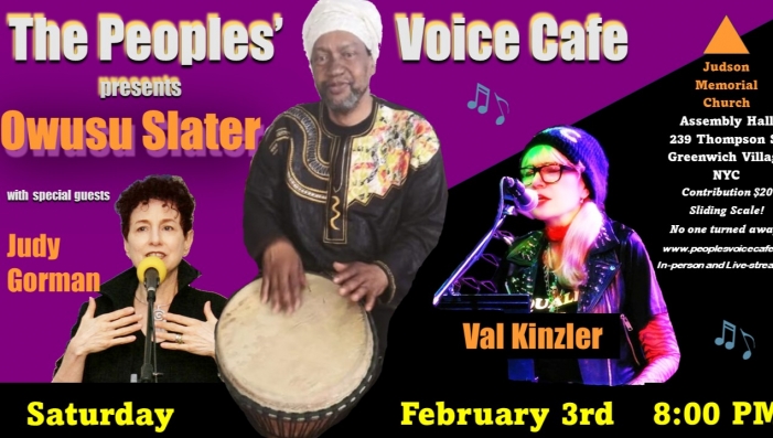 Owusu Slater + Judy Gorman + Val Kinzler (IN PERSON)