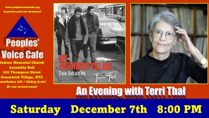 Terri Thal discusses her book, My Greenwich Village - IN PERSON!