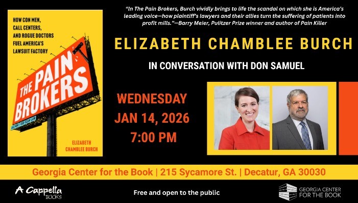 The Pain Brokers: Elizabeth Chamblee Burch in conversation with Don Samuel