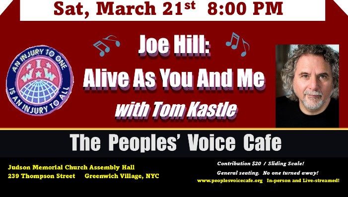 Joe Hill Musical Play with Tom Kastle (IN PERSON)