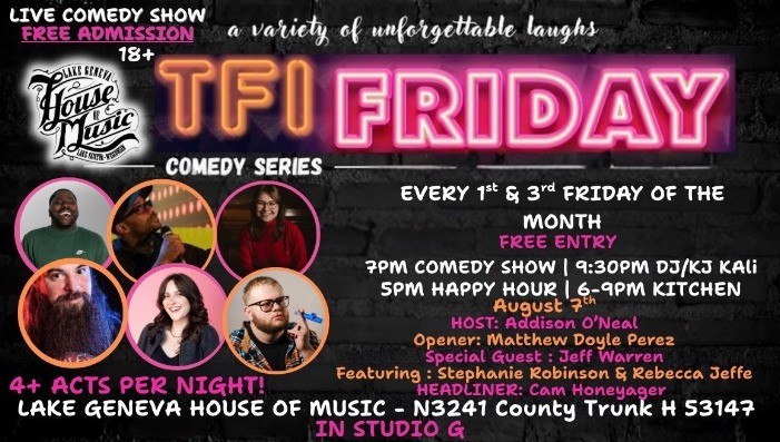 TFI COMEDY SERIES - LIVE w/ host ADDISON O'NEAL - FREE ENTRY!