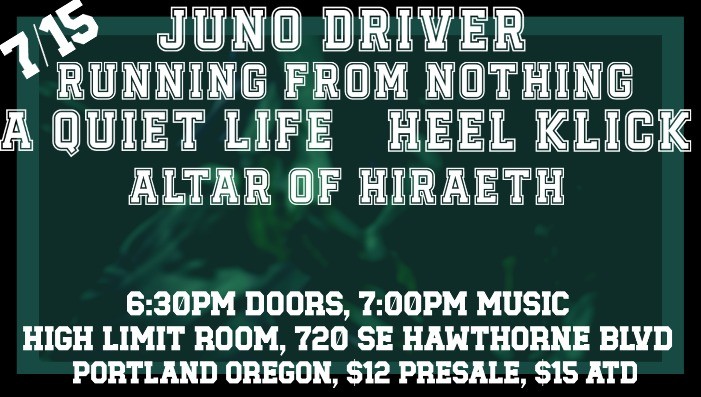 The Extraterrestrial Tour ~ Juno Driver, Running From Nothing & MORE!